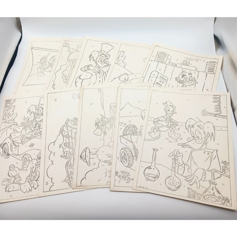 Vintage Disney Scrooge McDuck Pencil Color By Number Donald Huey Dewey Louie